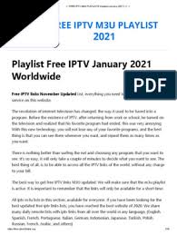 Playlist perfect player pengganti kode mkctv. Free Iptv M3u Playlists Updated 2021 Ios Internet