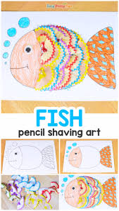 Then flip your tracing over and position it on your drawing paper. Fish Pencil Shaving Art Easy Peasy And Fun