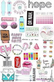 Tumblr Collage Griffonnages Autocollants Imprimables Dessin Kawaii