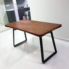 Maybe you would like to learn more about one of these? Solid Wood Dining Table With Black Metal Legs Nordic Furniture Home Living Furniture Tables Sets On Carousell