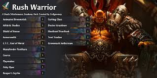 On this page, you will find the best rush warrior decks to play! Duels Rush Warrior Darkmoon Faire Scholomance Academy Hearthstone Decks Out Of Cards