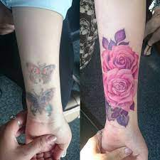 Very Swollen But Lovely Little Cover Up I May Need Some More Texture It The Bottom Rose Once It S Heale Wrist Tattoo Cover Up Forearm Cover Up Tattoos Tattoos