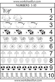 number chart 1 10 preschool worksheets free kindergarten