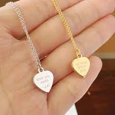 Custom Engraved Necklace Engraved Heart Necklace Roman Etsy Custom Heart Necklace Engraved Heart Necklace Custom Engraved Necklace