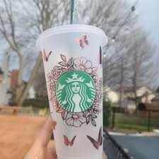 Maybe you would like to learn more about one of these? Rose Gold Flower Wreath W Butterflies Starbucks Cup The Custom Movement