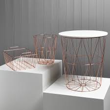 Hexa Rose Gold Wire Basket With Lid Giftryapp In 2020 Gold Wire Basket Industrial Decor Bedroom Side Tables Bedroom