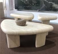 Round-Sided Triangle Shaped Travertine Coffee Table from China -  StoneContact.com
