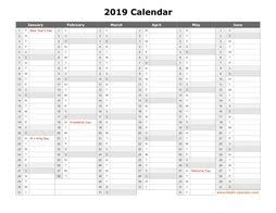 2019 life planners, 2019 planner pages, gray paper, explore. Printable Calendar 2019 Free Download Yearly Calendar Templates