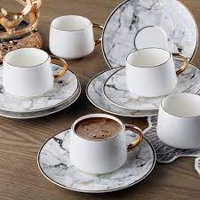 Kahve Saatlerinize Deger Katacak Birbirinden Sik Kahve Fincanlari White Beige De Haftasonu Indirimi Tum Magazalarimiz Tea Sets Modern Dinnerware Tableware