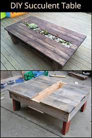 Diy Succulent Table Recycled Pallets And Table Legs The Owner Builder Network Pallet Diy Diy Pallet Projects Recycled Pallets
