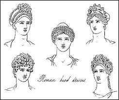 These Are Drawings Of Roman Hairstyles And Headdresses Worn By Women After The 1st Century A D Roman Hairstyles Roman Costume Roman Hair