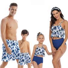 We offer father and son matching swim trunks and father and son matching rash guards with baby sizes up to big kid sizes so the matching never ends! 2020 Summer Family Swimsuit Mommy And Me Clothes Father Mom Son Mother And Daughter Bikini Beach Shorts Couple Matching Swimwear Matching Family Outfits Aliexpress