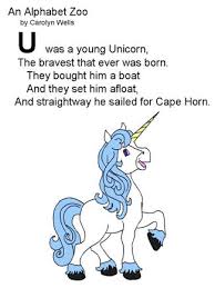 U Was A Young Unicorn Kids Poems Preschool Poems Songs For Toddlers