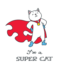 I M A Super Cat Doodle Vector Illustration Of Funny Cat In Super Hero Costume Cat Doodle Super Cat Cat Vector
