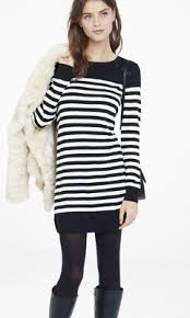 Black And White Sweater Dress Black And White Striped Sweater Dress From Express With Images Sweater Dress Women Sweater Dress Sweater Fashion