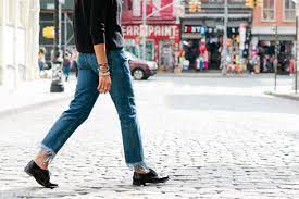 · after making your initial cut, go back and mark another line on the front side of your jeans, that's approximately 1 inch shorter in the length. Here S How To Hem Jeans Without Losing The Frayed Hem Glamour