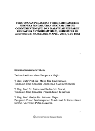 Teks ucapan pengacara majlis seminar. Seminar Unified Communication Uc Dan Malaysian Research Education Network Myren