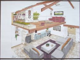 Salon Mezzanine Maison Dessin Dessin Architecte Architecte Interieur