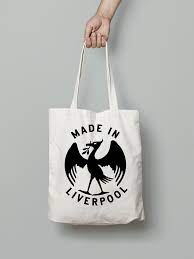Made In Liverpool Football Club Black Logo White Tote Bag Canvas Bird Mane Salah Ebay White Tote Bag White Tote Black Logo