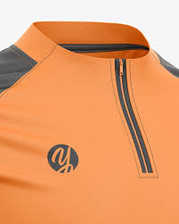 Download Men S Quarter Zip Sports Jersey Mockup Front Half Side View In Apparel Mockups On Yellow Images Object Mockups