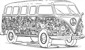 Color pages ~ printable dot to printables up cat free 60. 60s Peace And Love Vw Bus Coloring Page Itsostylish Com