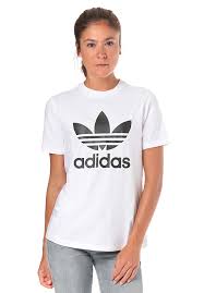 From a lap around the track to an afternoon on the green or a pickup game with the local crew, an adidas® shirt from this line will look attractive and feel comfortable. Adidas Originals Trefoil T Shirt Fur Damen Weiss Planet Sports