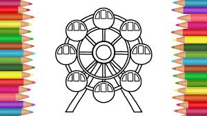 Ferris wheels craft images amusement park carnival balloons scrap clip art homemade cartoon. How To Draw A Cartoon Ferris Wheel Drawing Tutorial Easy