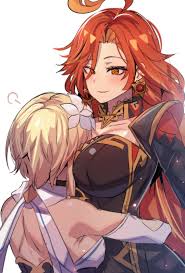 genshin impact, lumine (genshin impact), mavuika (genshin impact), hinghoi,  2girls - R-34.XYZ