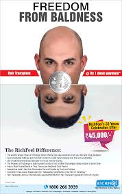 Join the 461 people who've already reviewed quora. Richfeel Freedom From Baldness Hair Transplant At Rs 1 Downpayment Ad Advert Gallery
