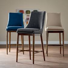Belham Living Carter Mid Century Modern Upholstered Bar Height Stool Www Hayneedle Com Upholstered Bar Stools Bar Height Stools Island Chairs
