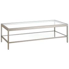 Enjoy a contemporary look in your living room or den with this stylishly elegant alexis chrome coffee table. Henn Hart Ct0711 Alexis Satin Nickel Coffee Table 17 X 54 X 24 In