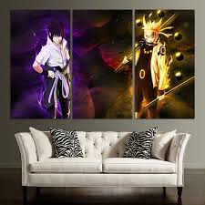 3 Panel Sasuke And Naruto Wall Art Canvas Canvas Wall Art Wall Art Art