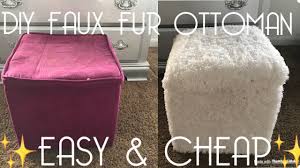 Generic faux fur stool ottoman footrest stool w/gold metal legs home decorative stool. Diy Faux Fur Ottoman Quick Easy Cheap Youtube