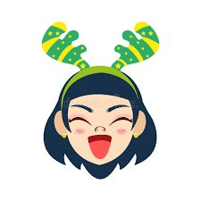 Hembra Elfo Con Reno En La Ventana Del Navegador Web Feliz Año Nuevo Feliz  Concepto De Celebración De Fiestas Navideñas Ilustración del Vector