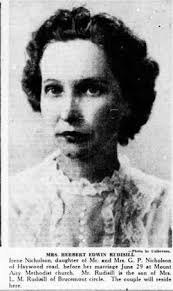 Frances Irene Nicholson Rudisill (1902-1998)