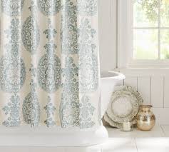 Pretty Medallion Shower Curtain Custom Shower Curtains Curtains Pottery Barn Shower Curtain