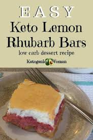 Keto Rhubarb Lemon Meringue Squares From My Grandma S Kitchen Recipe Low Carb Recipes Dessert Rhubarb Desserts Low Carb Desserts