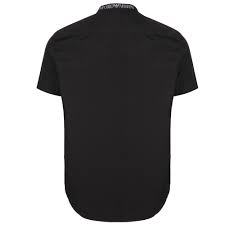 Dolce gabbana absolutely stunning 100 authentic brand new with tags dolce gabbanamusical instrument print collared top colorblack logo details made in italy very exclusive and high craftsmanship material. Emporio Armani Short Sleeve Grandad Collar Shirt Black At Dandy Fellow