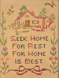 Seek Home American Needlework Sampler Circa 1940s From Seasideartgallery On Vintage Needlework Needlework Vintage Cross Stitches