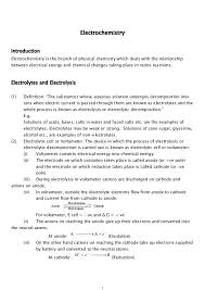 Notes And Important Points On Electrochemistry Jee Main 2015 Electrochemistry Chemistry Physical Chemistry