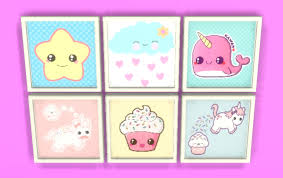 Square Kawaii Wall Art Http Sunshineandrosescc Tumblr Com Post 118604440654 Square Kawaii Wall Art Set Of 30 Ea Mesh Sims 4 Sims 4 Collections Sims 4 Anime