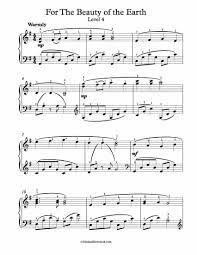 Level 4 Free Piano Arrangement Sheet Music For The Beauty Of The Earth Saxophone Sheet Music Piano Music Sheet Music
