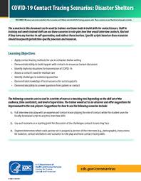 Apply Contact Tracing To Realistic Scenarios Coronavirus Covid 19 Cdc