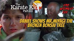 Daniel shows Mr.Miyagi the broken Bonsai|Karate Kid Part III