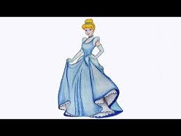 How To Draw Cinderella Step By Step Youtube Cinderella Drawing Girl Drawing Drawings
