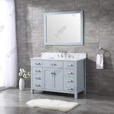 White finish vanity complements a variety of color palettes. China Top Quality White Marble Countertop Gray Finish Bathroom Vanity China Large Storage Hangzhou