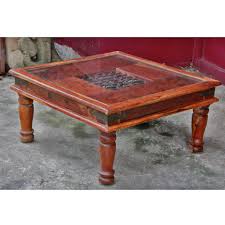 This is a little thinner than i anticipated, but the length in between the two sides of our sectional is perfect. Indonesian Teak And Iron Glass Top Coffee Table