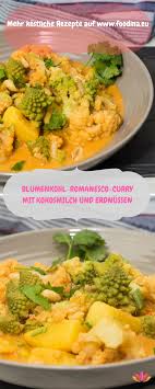 Vegan Blumenkohl Romanesco Curry Mit Kokosmilch Und Erdnussen Foodina Rezept Rezepte Blumenkohl Vegan Blumenkohl