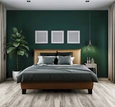 This bold bedroom accent wall goes beyond the basic with stunning architectural details. 30 Awesome And Spectacular Green Bedroom Ideas Green Bedroom Walls Green Master Bedroom Bedroom Interior