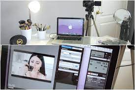 My Filming Lighting Camera Set Up Youtube Setup Youtube Makeup Room Setup